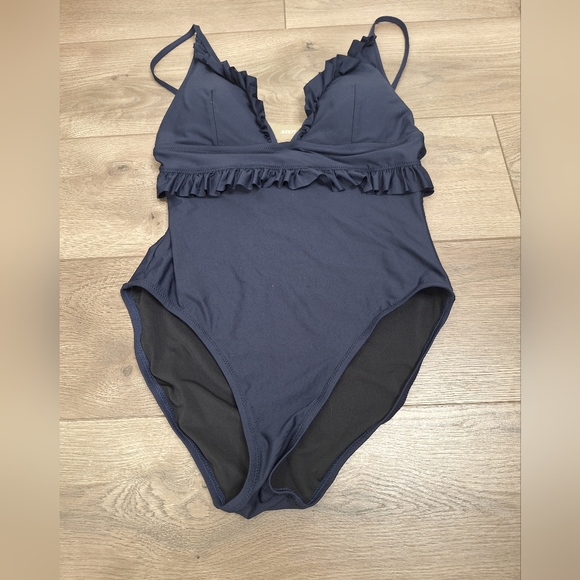 J. Crew Other - J.Crew Navy Ruffle One-Piece Swimsuit size 12